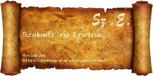 Szakmáry Ervina névjegykártya